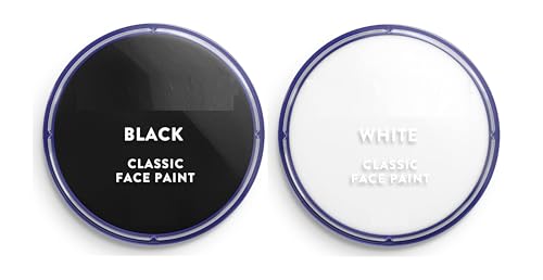 Snazaroo Classic Face Paint | Body Paint 18 ml Professional Water Based | Single Cake Makeup Supplies for Adults, Kids ,Halloween , Body Painting (BLACK & WHITE)