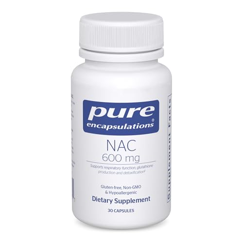 Pure Encapsulations NAC 600 mg - N-Acetyl Cysteine NAC Supplement for Lung Health & Immune Support, Liver Support & Antioxidants* - with Freeform N-Acetyl-L-Cysteine - 30 Capsules