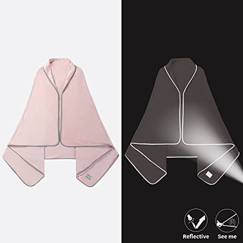 Snuggle Sac Super Soft Velvet Dusty Pink Wearable Blanket Portable Cozy Poncho Throw Lightweight Shawl Wrap For Sofa Couch Bed Travel #TOP3