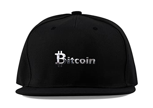 Casquette BTC Bitcoin en coton avec visière plate et tissu aéré noir