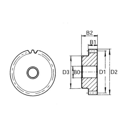 cyclingcolors 1x Modulzahnrad Modul Zahnräder mit Nabe Modulzahnräder 12 Zähne Modul 2 Stahl C45 Zahnradantrieb Industrielle Werkzeuge DIY
