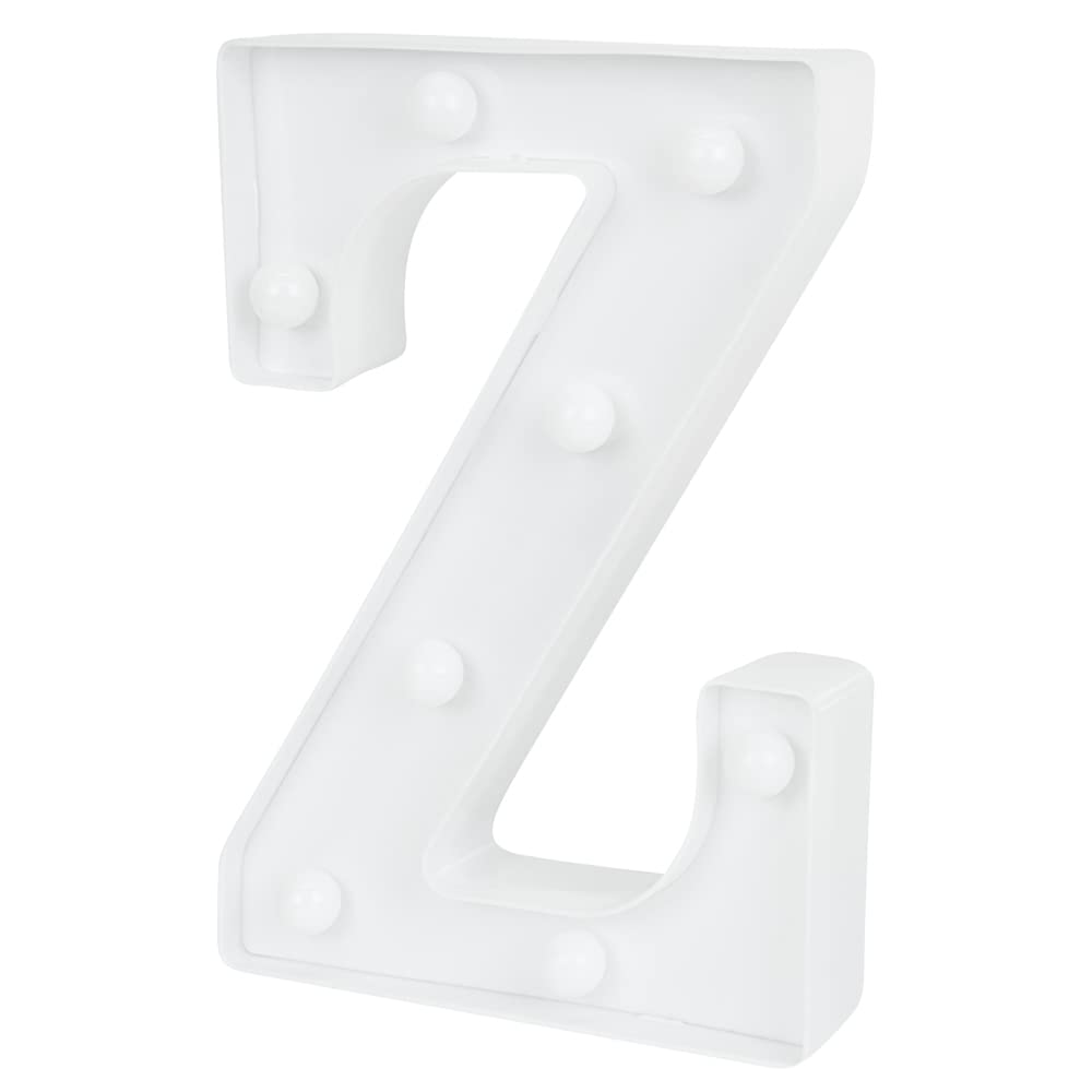 Restaurantware White Led Marquee Letter Z Sign, 5.9 x 1.2 x 8.7 In