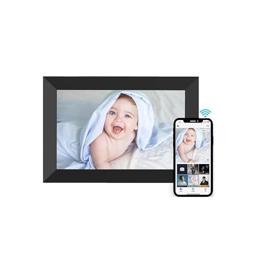 Moldura Digital de 10,1 Polegadas, Porta Retrato Digital de Nuvem Smart WiFi, Tela de Toque Tela IPS de 1280x800, 32 GB de Memória, Rotação Automática, Compartilhe Fotos e Vídeos via Aplicativo