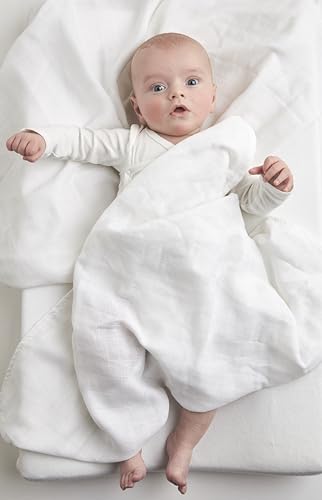 Meyco Baby Musselin Mullwindeln 10er-Pack (Stoffwindeln aus 100 % hydrophiler Baumwolle, Spucktücher, superweich, gute Feuchtigkeitsaufnahme und schnell trocknend, Maße: 70 x 70 cm), Weiß