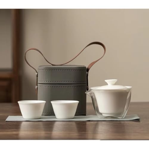 Juego de té de jade portátil para camping y viajes con tetera compacta 6