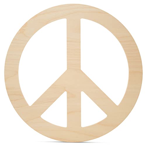 Peace Wood Cutouts 12 x 12-inch Pack of 1 Unfinished Wood Crafts Blank Wooden Letter Sign for Crafts & Decor by Woodpeckers