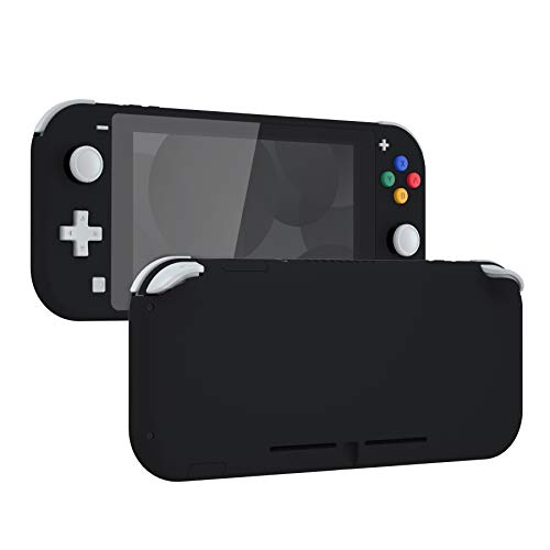 Image of eXtremeRate Soft Touch Black DIY Replacement Shell for Nintendo Switch Lite, NSL Handheld Controller Housing w /Screen Protector, Custom Case Cover for Nintendo Switch Lite