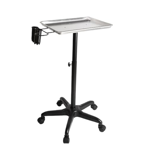 XIEweiZHI Carro rodante Profesional Ajustable for peluquería, Carrito con Bandeja for salón de Belleza de Aluminio, Soporte for Herramientas de Peluquero y SPA con Bandeja(Silver)