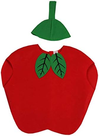 Matissa Kids Fruits Vegetables Nature costumes Suits outfits Fancy Dress Party Boys Girls (Red Apple)