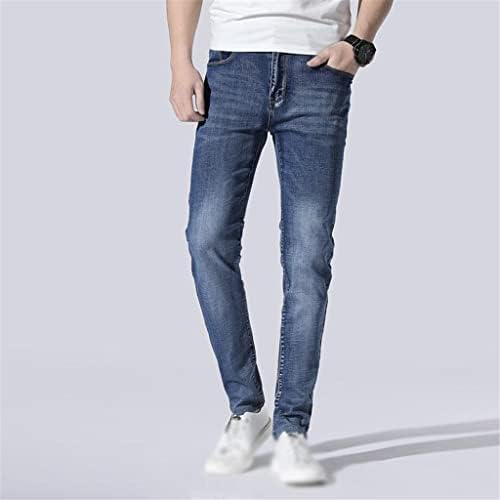 DSFEOIGY Washed Slim Plus Size Jeans Washed Slim Jeans for Men Casual Pants Men Jeans (Color : Blue, Size : 32 code)