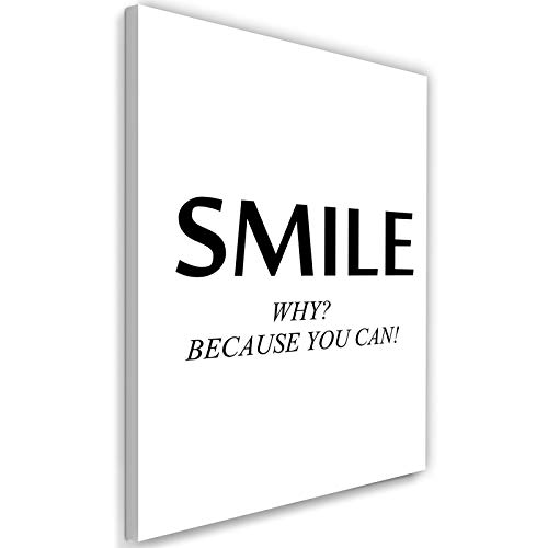 Photo sur toile XXL Feeby avec citation et slogan blanc pour déco de salon 70x100 cm