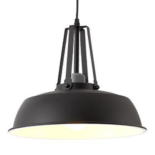 Suspension style industriel nordique et lustre plafonnier métal noir