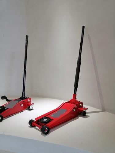 Cric idraulico da pavimento da 3 tonnellate – Sollevatore per veicoli pesanti per riparazione auto, telaio in acciaio resistente e design compatto per casa, garage e uso professionale