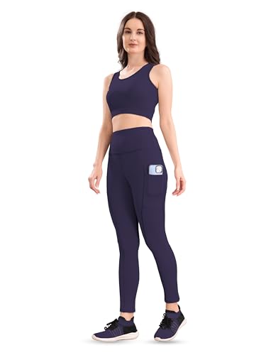Image of High-Waist Track Suit, Co-ord Set for Women's, Gym wear 2-Piece Workout Set, Sports Bra and Bottom Set, Sports Running Suits, Yoga Wear
