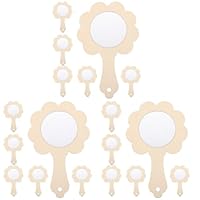 DIYEAH DIY Holzspiegel Set FüR Kinder 18 StüCk Unvollendete Mini Handspiegel Mit Holzgriff FüR Bastelprojekte, Malen Und Dekoration