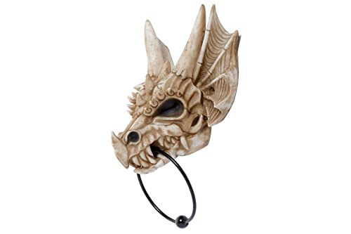 mtb more energy Türklopfer ’’Dragons Lair’’ - Skelett Drachenschädel Anklopfer - 25x19 x10 cm - Fantasy Drachen Dekoration Haustür