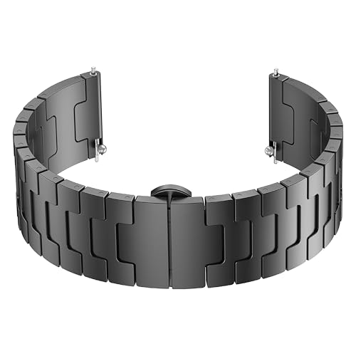 Image of ACM Watch Strap 20mm compatible with Compaq Q Watch Smartwatch | Metal Stainless Steel Belt Luxury Band