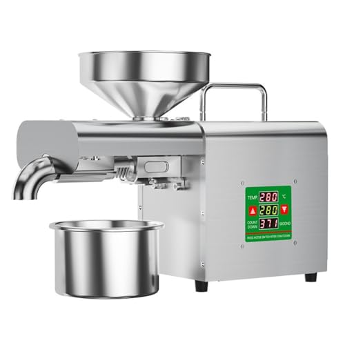 GRSMIS 搾油機 油絞り器電動 小型卓上搾油機 自動式オイルプレスマシン ステンレ スデジタル温度調節 24時間連続作業 低温圧搾/高温圧搾 恒温加熱 ピーナッツ/ゴマ/ナタネ/杏仁/クルミ/ヒマワリの種/シソの種/カボチャの種/ツバキの種などに適用家