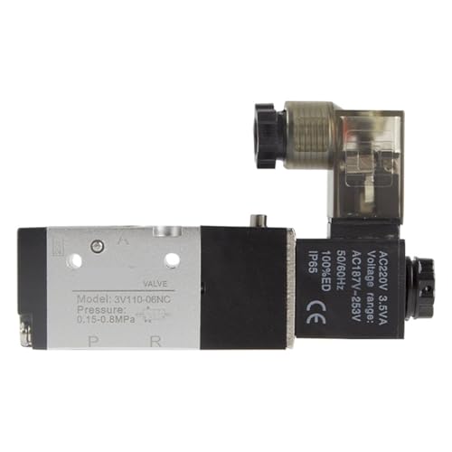 Vanne pneumatique 3V110-06 électrovanne 3 voies commande air gaz 8mm NC - 2