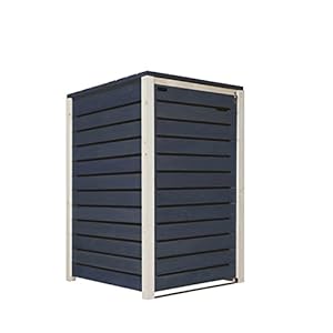 Mod.HH Afvalcontainerbox, 240 liter, hout, voorgeïmpregneerd, antraciet, palen met achterwand (1 ton antraciet-naturel AN))