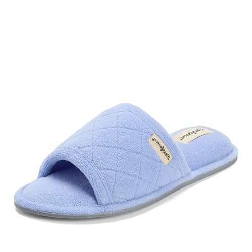 Image of Dearfoams womens Slipper Memory Foam Summer House Shoe Beatrice Terry Slide