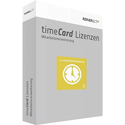 Preisvergleich Produktbild REINERSCT timeCard 6 Zeiterfassung Erweiterungslizenz 5 z. Zeiterf. v. weiteren 5 Mitarbeitern ohne Chipkarte oder Transponder