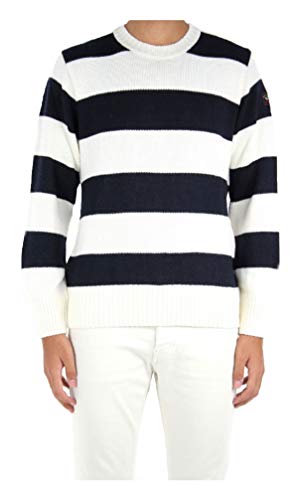 Paul&Shark I20P1032-554 Jersey de cuello redondo a rayas Fisherman Collection Blanco-Azul Regular...