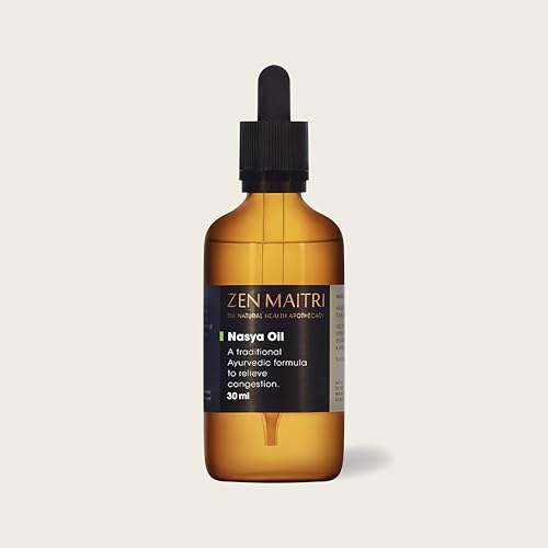 Natural Sinus Relief Decongestant Allergy Relief Support Natural Ingredients | Zen Maitri Nasya Ayurvedic Herbal Oil (30ml)