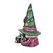 Enesco Jim Shore Heartwood Creek Halloween Collection Witch Gnome with Cauldron and Cat Figurine- Stone Resin Hand Painted Crafted Collectible Gnomes Halloween Figurines Home Decor Statue, 7.68 Inch