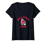 Womens Ball State University Cardinals Arched Mom V-Neck T-Shirt