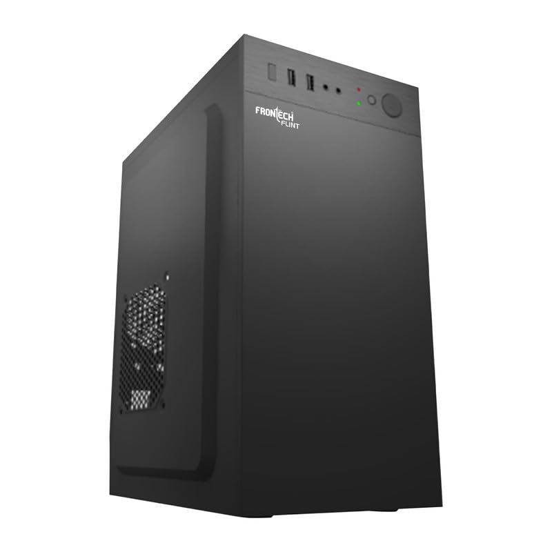 Image of FRONTECH Flint Silver Computer Cabinet | Compact PC Case for Home & Office | Silver Range | Efficient Airflow Design | Front USB 1.1 & Audio Ports | ATX /Micro-ATX Motherboard Support (FT-4277)