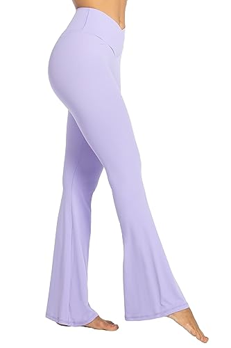 Image of Sunzel Flare Leggings, Crossover Yoga Pants with Tummy Control, High-Waisted and Wide Leg