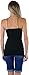 ToBeInStyle Women’s Long Layering Cotton Tank Top w/Adjustable Spaghetti Straps - 1X - Black