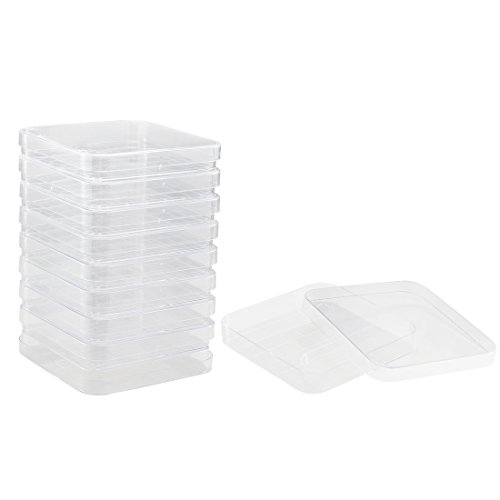 Ruilogod Placas de plástico cuadradas de 100 mm x 100 mm, altura 17 mm, 10 unidades Cover