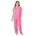 Exquisite Form Women's Colortura Short Sleeve Pajama,Perfumed Rose,Large