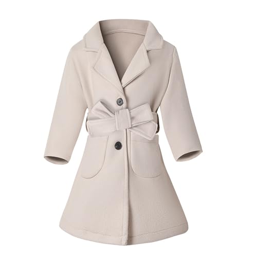 Camiseta Niña Top Deportivo - Abrigo de Lana para niños y niñas Abrigo cálido de Invierno Chaqueta para niños Prendas de Vestir Ropa (Beige 2-3 Years)