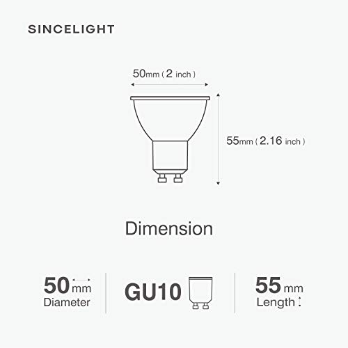 Spot LED GU10 SINCELIGHT 6W avec lentille optique de précision - 6