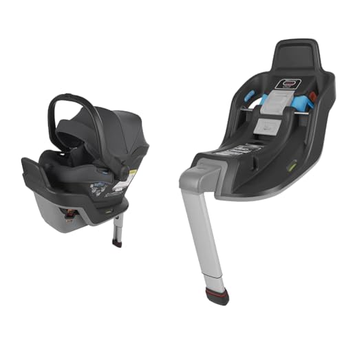 UPPAbaby Mesa Max Infant Car Seat/Base with Load Leg and Robust Infant Insert Included/Innovative Safety Features + Simple Installation/Direct Stroller Attachment/Greyson (Charcoal Mélange) & Base