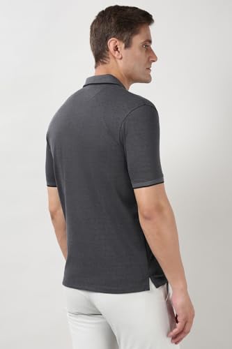 Image of Peter England Men's Cotton Blend Solid Polo T-Shirt | Everyday Wear | Fashionable & Breathable