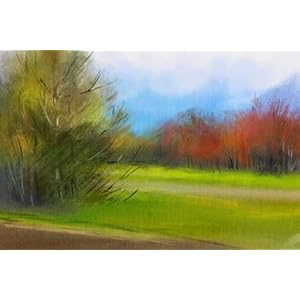 adrium Canvas foto 60 x 40 cm: Abstract Impressionisme. Herfst landschap. Modern schilderij. Handgetekende afbeelding. (174675803)