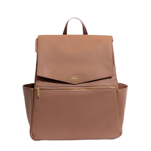 Image of Freshly Picked Classic Diaper Bag II Backpack – Premium Vegan Leather, Large Capacity Baby Bag with Changing Pad, Stylish & Functional for Moms & Dads, Desert Rose