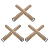 KAJNBN 6 Tubos de Cartón Kraft para Carteles Tapa de Plástico Tubos de Envío y Embalaje para Dibujo Cañas de Pescar y Documentos Diámetro Interno 45 Mm Grosor 3 Mm Longitud 40 Cm