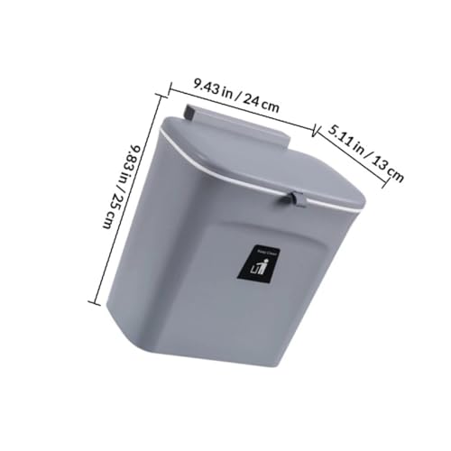 Caneca de basura pequeña colgante para pared color gris oscuro miniatura 2