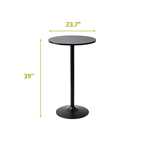 Pearington Round Cocktail Bistro High Table Top And Base, 2-Pack, Jet Black #TOP4