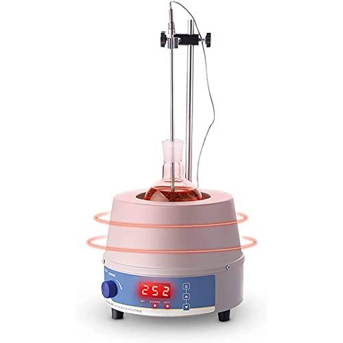 Manto calefactor digital con termostato y agitador magnético para calentar líquidos y agitar, ideal para laboratorios científicos e investigación