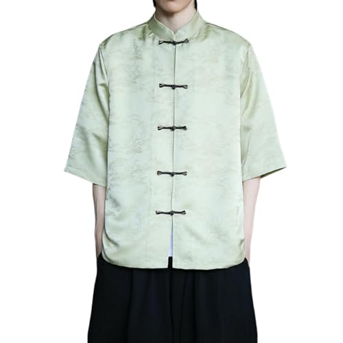 Chemise Hanfu d'été style chinois manches courtes lin coton vêtement homme