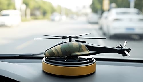 Image of Eltron Turbo Imported Glider Working On Solar Power Car Interior Accessories Decoration Rotating Fan Dashboard Aroma Organic Fragrance Car Perfume (Fouji, Helicopter)