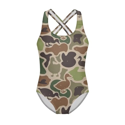 Image of INSTANTARTS Girls One Piece Swimwear Sleeveless Crossback Swimsuits