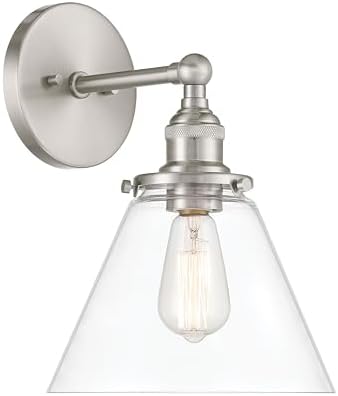 Minka-Lavery Barwell 14.25" High 1-Light Bath Sconce - Brushed Nickel with Clear Glass (Bulb Not Included)