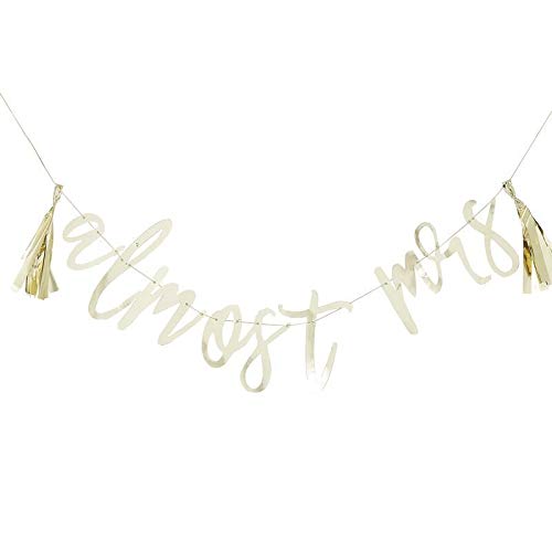 Ginger Ray Gold Almost Mrs Scripted Bunting Hen Party Banner, 2 Metre Length